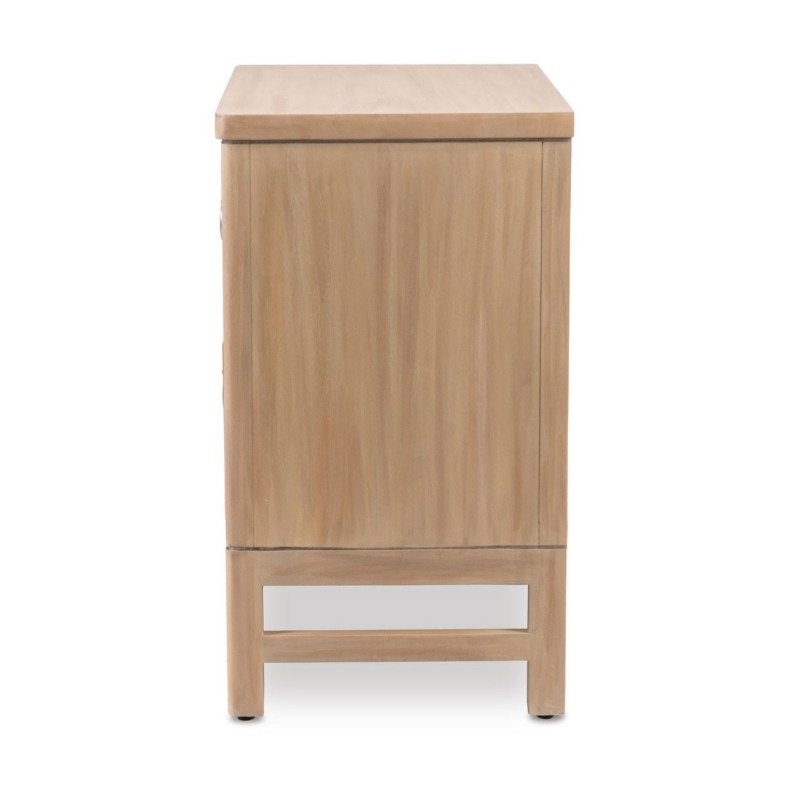 Pemberly Row Solid Wood Tan Coastal Modern 2-Drawer Nightstand