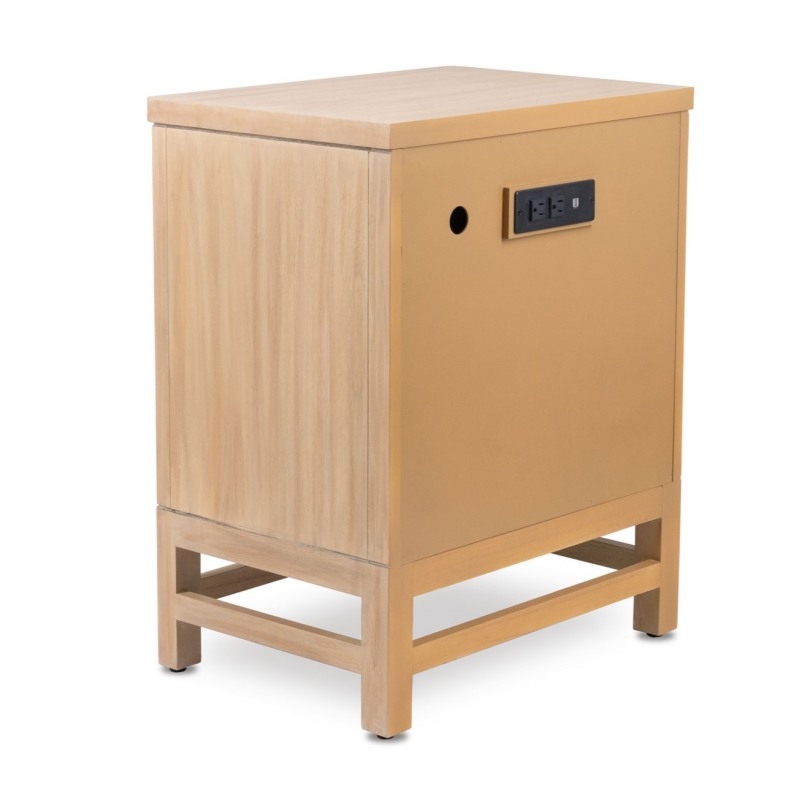 Pemberly Row Solid Wood Tan Coastal Modern 2-Drawer Nightstand