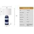Pemberly Row Navy and White Ceramic Coastal Table Lamps (Set of 2) 3-Way Switch