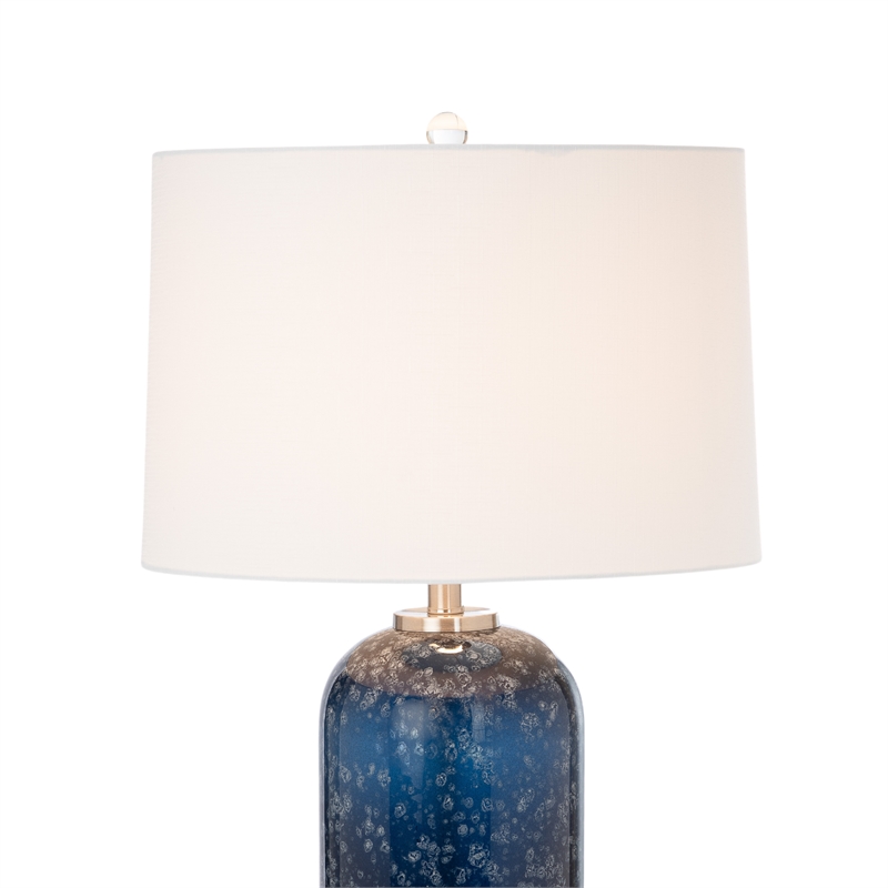 Pemberly Row Stunning Blue Glass Table Lamps (Set of 2) 3-Way Switch
