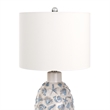 Pemberly Row Sea Shell Coastal White and Blue Table Lamps(Set of 2) 3-Way Switch