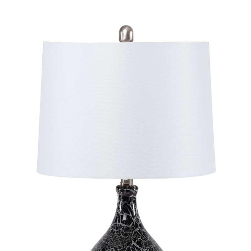 Pemberly Row Glass Grey/Silver Timeless Table Lamps (Set of 2) 3-Way Switch