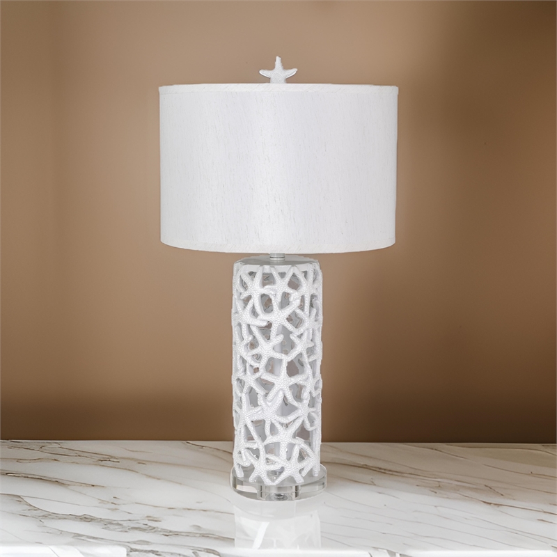 Pemberly Row Elegant Starfish White Table Lamps (Set of 2) 3-Way Switch