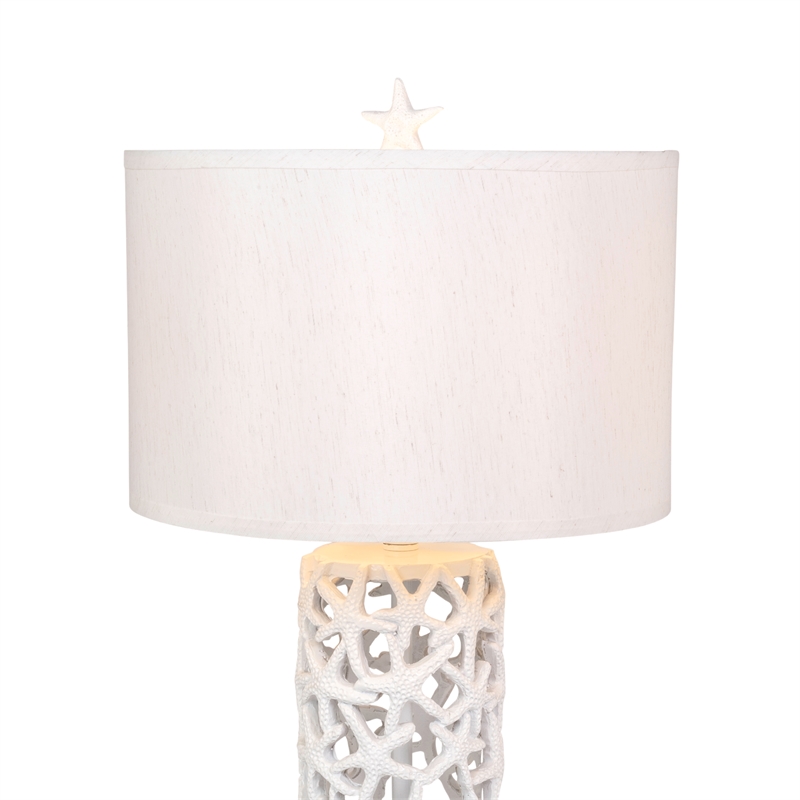 Pemberly Row Elegant Starfish White Table Lamps (Set of 2) 3-Way Switch