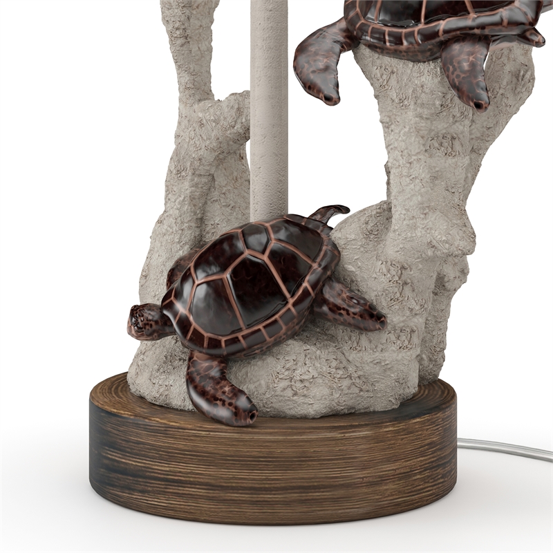 Pemberly Row 27'' Turtles Coastal Seaside Table Lamps (Set of 2) 3-Way Switch