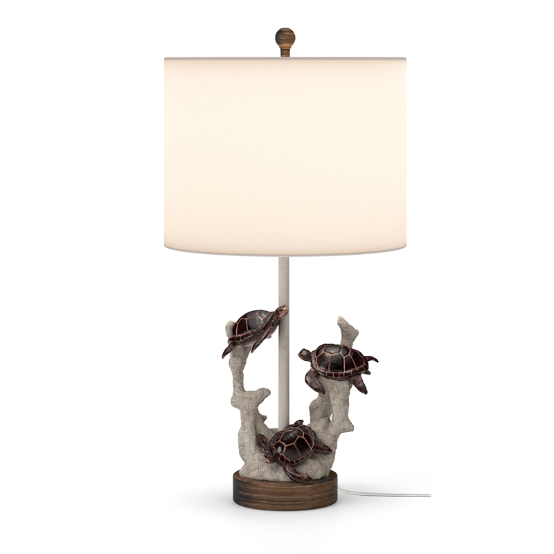 Pemberly Row 27'' Turtles Coastal Seaside Table Lamps (Set of 2) 3-Way Switch