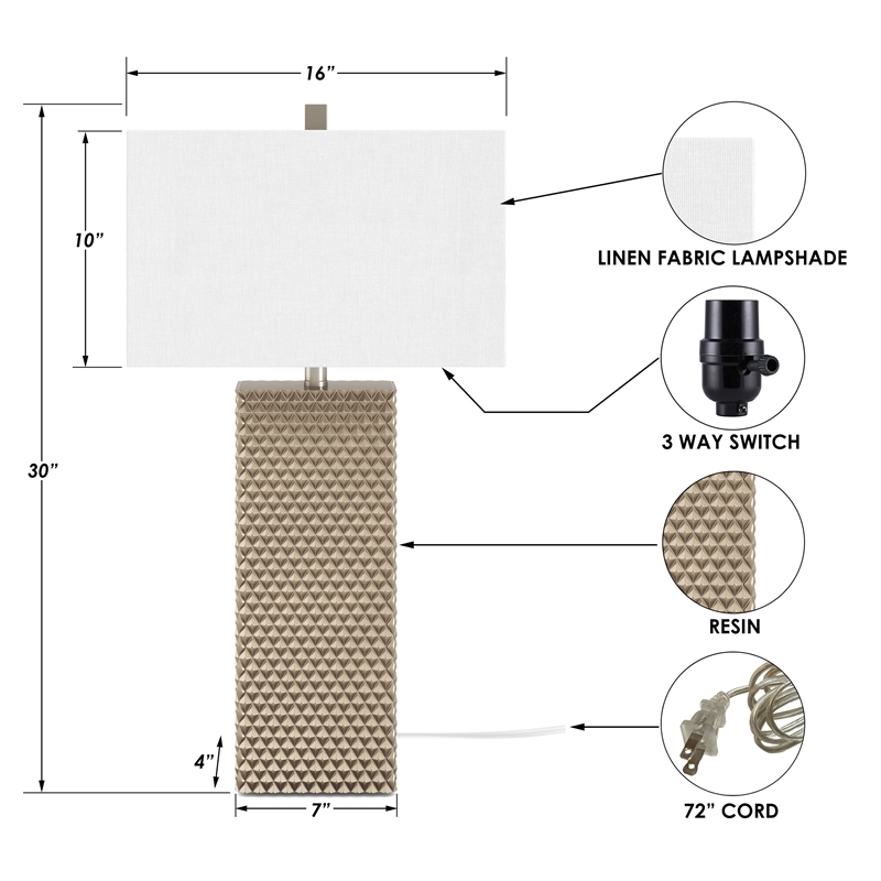 Pemberly Row Stunning Gold Table Lamps (Set of 2) 3-Way Switch
