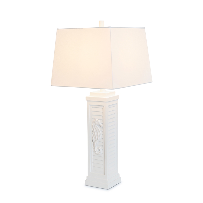 Pemberly Row White Coastal Lamps USB Charging port (Set of 2) 3-Way Switch