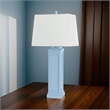 Pemberly Row Shutter Blue Table Lamps USB Charging port (Set of 2) 3-Way Switch