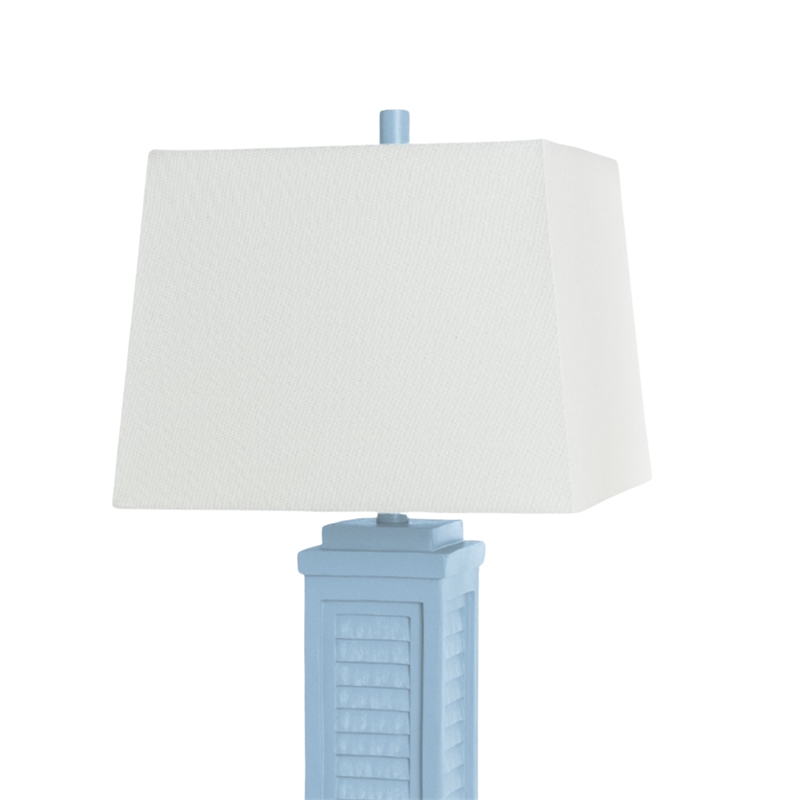 Pemberly Row Shutter Blue Table Lamps USB Charging port (Set of 2) 3-Way Switch