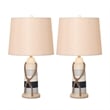 Pemberly Row Coastal Table Lamps White and Blue (Set of 2) 3-Way Switch