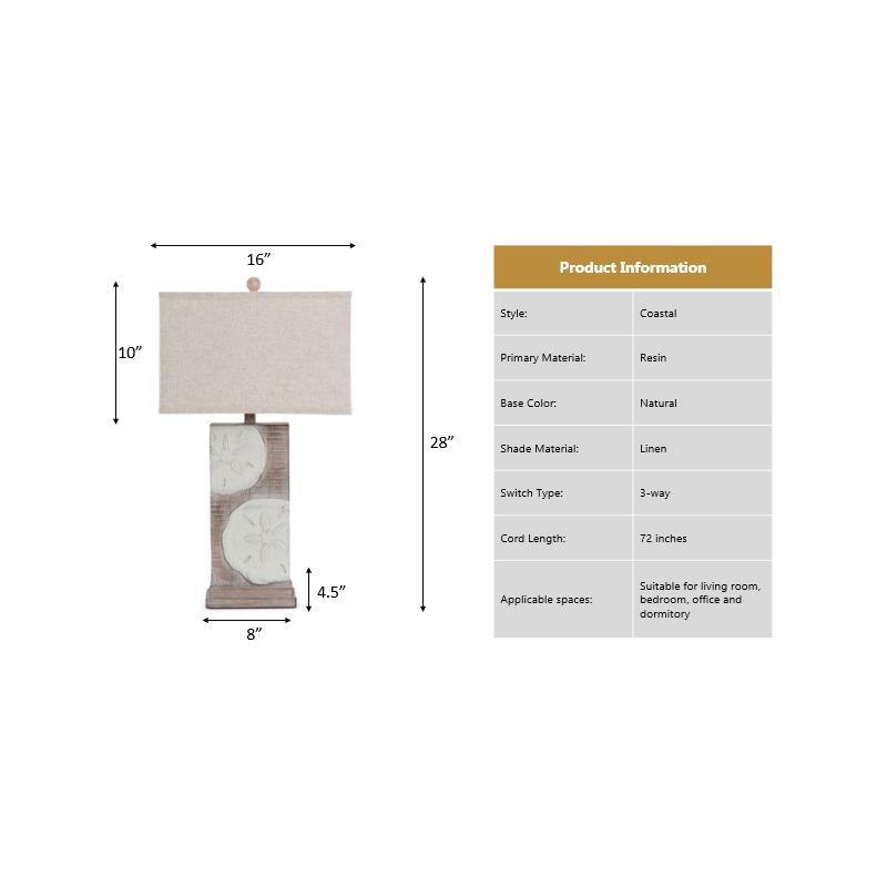 Pemberly Row Coastal Sandollar Table Lamps USB port (Set of 2) 3-Way Switch