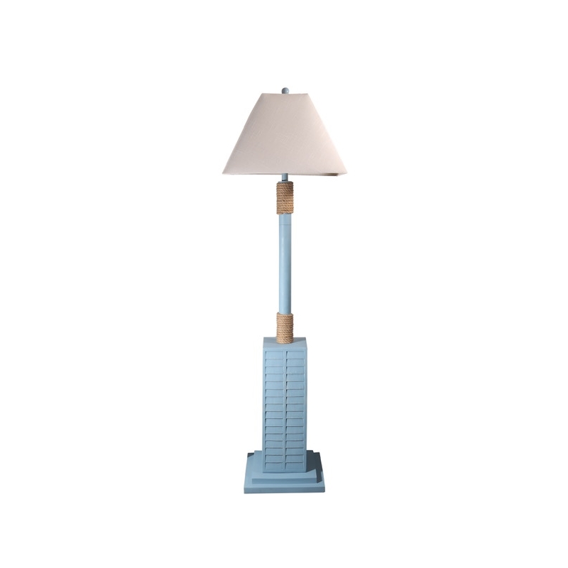 Pemberly Row 63'' Coastal Blue Shutter Floor Lamp 3-Way Switch