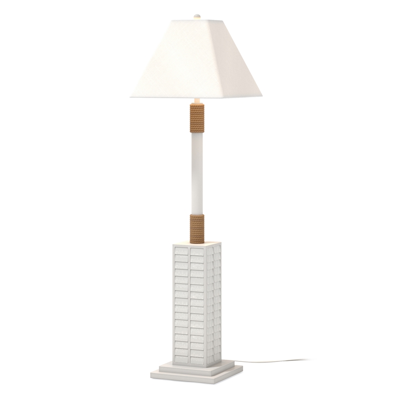 Pemberly Row 63'' Coastal White Shutter Floor Lamp 3-Way Switch