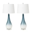 Pemberly Row Black/White Glass Table Lamps (Set of 2) 3-Way Switch