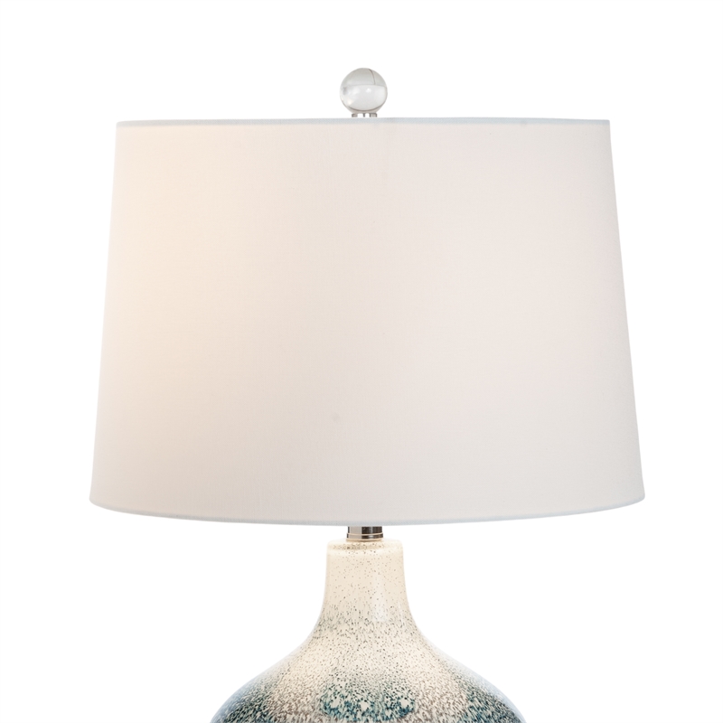 Pemberly Row Coastal Blue/White Glass Table Lamps (Set of 2) 3-Way Switch
