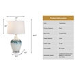 Pemberly Row Coastal Blue/White Glass Table Lamps (Set of 2) 3-Way Switch