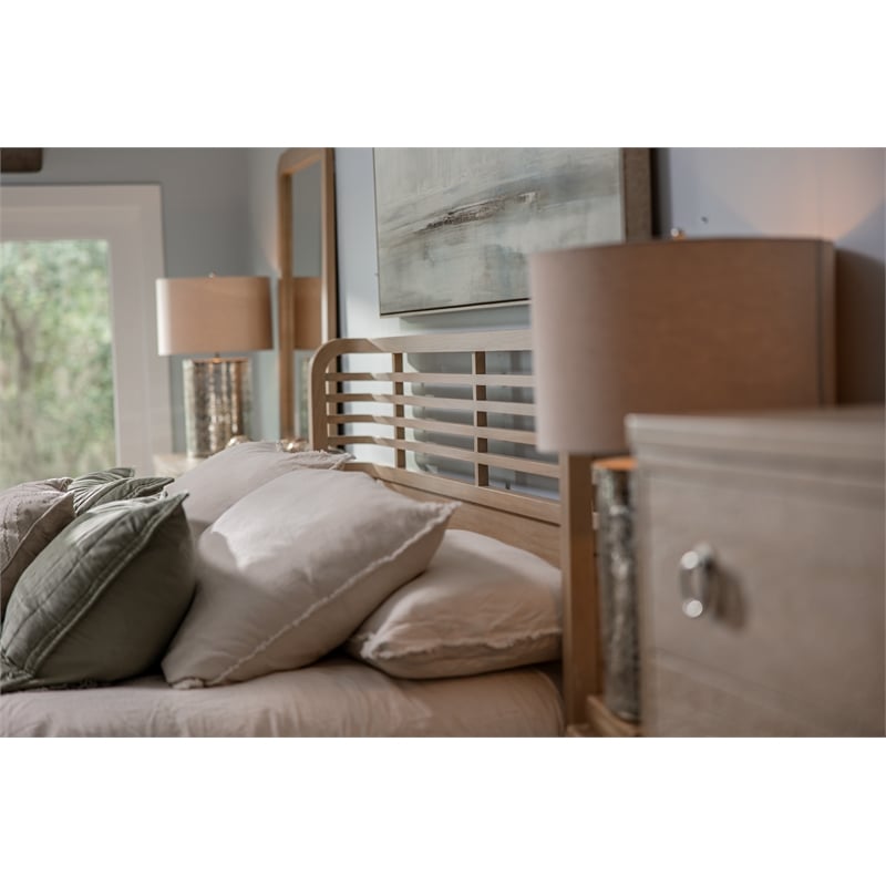 Pemberly Row Solid Wood Tan Coastal Modern 5-Drawer Chest in Brown