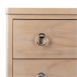 Pemberly Row Solid Wood Tan Coastal Modern 5-Drawer Chest in Brown