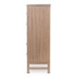Pemberly Row Solid Wood Tan Coastal Modern 5-Drawer Chest in Brown