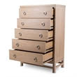 Pemberly Row Solid Wood Tan Coastal Modern 5-Drawer Chest in Brown
