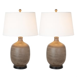 Pemberly Row Stunning Brown Table Lamps (Set of 2) 3-Way Switch