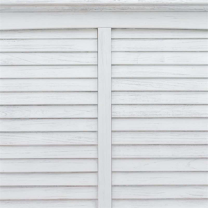 Pemberly Row Modern Coastal Wood King Headboard in White Finish