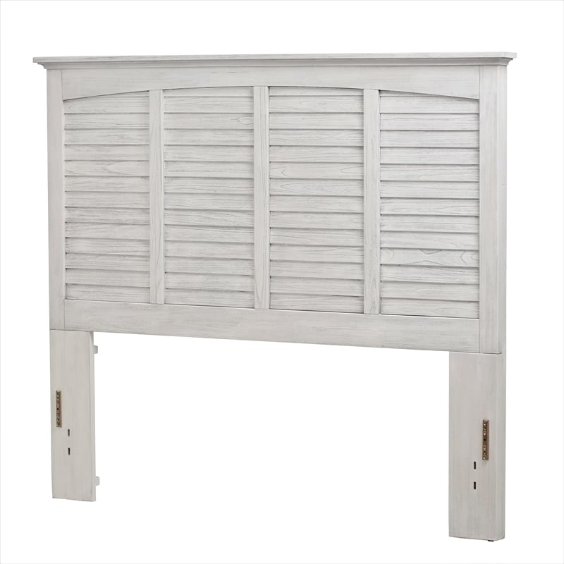 Pemberly Row Modern Coastal Wood King Panel Bed in White Finish