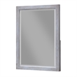 Pemberly Row Contemporary Wood Rectangular Mirror in Grey/White