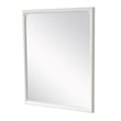 Pemberly Row Contemporary Solid Wood Frame Mirror in White Finish