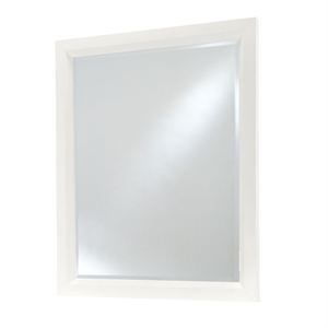 Pemberly Row Contemporary Wood Mirror in Sand and Stark White