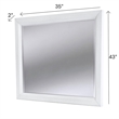 Pemberly Row Contemporary Wood Mirror in White/Soft Grey Glaze