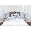 Pemberly Row Contemporary Queen Woven Bed in Ocean Blue and Aged Ivory