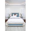 Pemberly Row Contemporary King Woven Bed in Ocean Blue and Aged Ivory