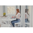 Pemberly Row Solid Wood X-back Dining Chair in White (Set of 2)