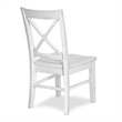 Pemberly Row Solid Wood X-back Dining Chair in White (Set of 2)
