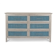 Pemberly Row 6-Drawer Woven Dresser in Ocean Blue & Aged Ivory