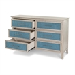 Pemberly Row 6-Drawer Woven Dresser in Ocean Blue & Aged Ivory