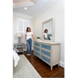 Pemberly Row 6-Drawer Woven Dresser in Ocean Blue & Aged Ivory