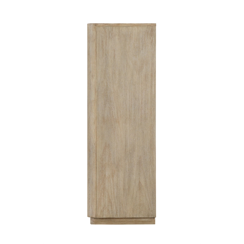 Pemberly Row Contemporary 5-Drawer Solid Wood Chest in Tan Natural