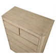 Pemberly Row Contemporary 5-Drawer Solid Wood Chest in Tan Natural
