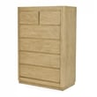 Pemberly Row Contemporary 5-Drawer Solid Wood Chest in Tan Natural