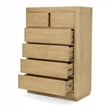 Pemberly Row Contemporary 5-Drawer Solid Wood Chest in Tan Natural