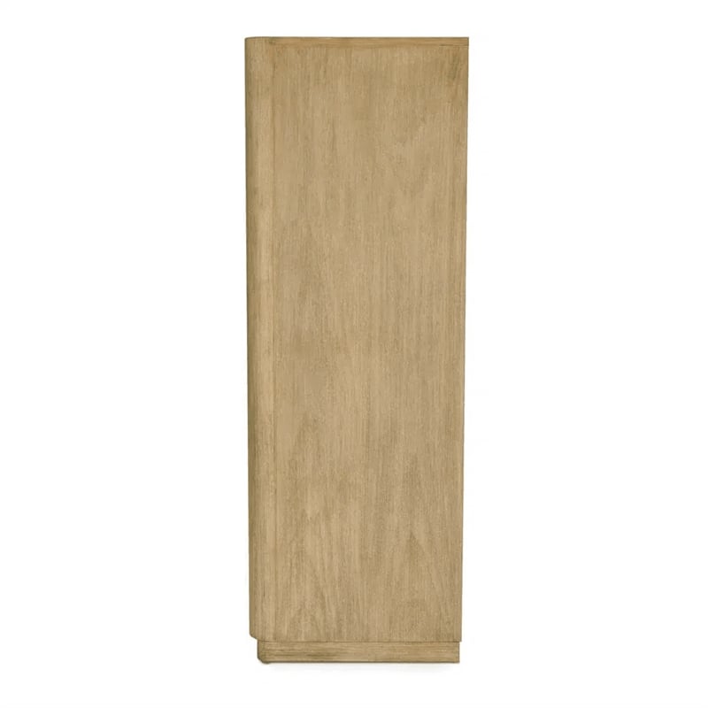 Pemberly Row Contemporary 5-Drawer Solid Wood Chest in Tan Natural
