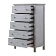 Pemberly Row Contemporary 5-Drawer Solid Wood Chest in Grey White