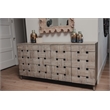Pemberly Row Contemporary Wooden Weave 4-Door Credenza in Grey Wash