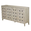 Pemberly Row Contemporary Wooden Weave 4-Door Credenza in Grey Wash