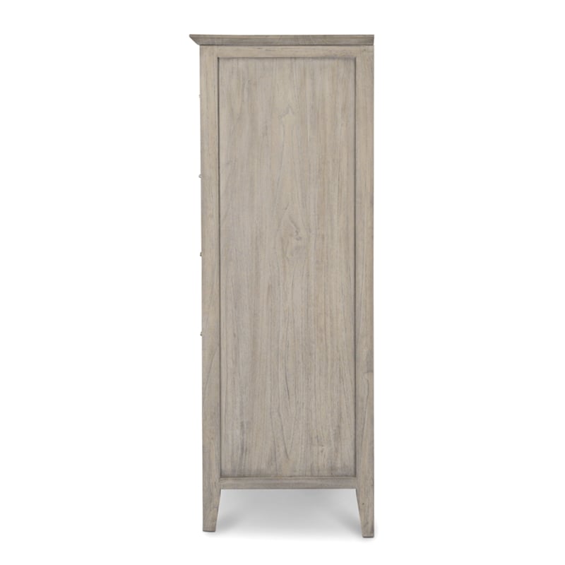 Pemberly Row Contemporary 5-Drawer Woven Chest in Blue & Aged Ivory