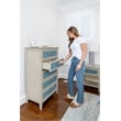 Pemberly Row Contemporary 5-Drawer Woven Chest in Blue & Aged Ivory