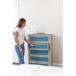 Pemberly Row Contemporary 5-Drawer Woven Chest in Blue & Aged Ivory